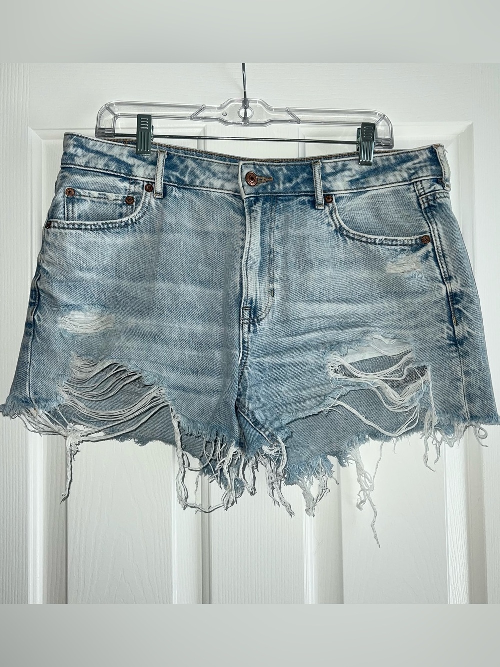 American Eagle Distressed High-Rise Denim Shorts